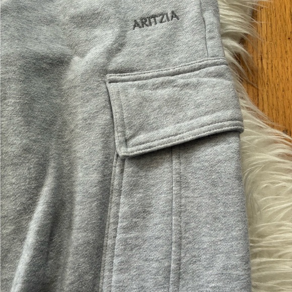 Aritzia Light Gray Cargo Joggers sweat fleece COZY fleece - Picture 5 of 11
